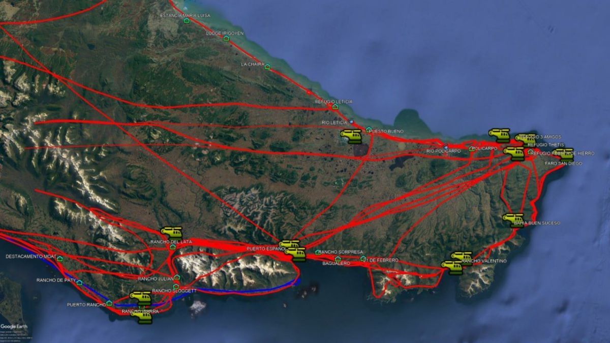 Son más de 2 mil los kilómetros relevados por helicópteros y casi 500 los rastrillados a pie 