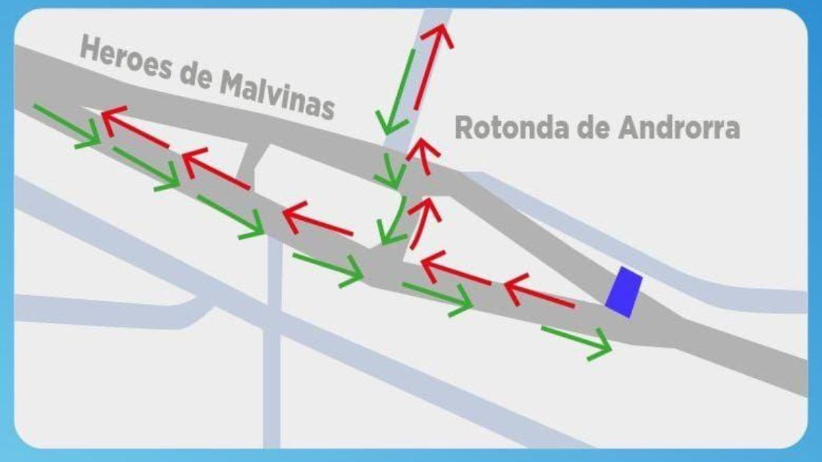 Corte de tránsito: se llevarán adelante trabajos viales a la altura de la rotonda de acceso a Andorra