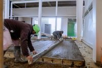 Inició el hormigonado del nuevo gimnasio del Colegio Soberanía Nacional