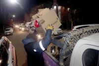 Operativo de recolección de cartón en los centros comerciales de Ushuaia