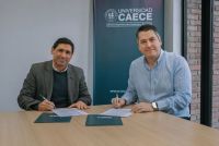 Martín Perez firmó un convenio con la Universidad CAECE para ampliar la oferta educativa