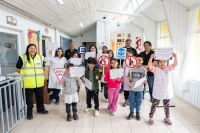 Tierra del Fuego celebró el Día del Camino y la Educación Vial con una jornada de trabajo en la Ruta N°3